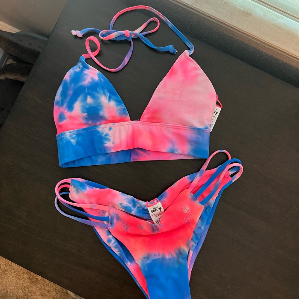 Salty Honey Bathing Suit—Pink and Blue